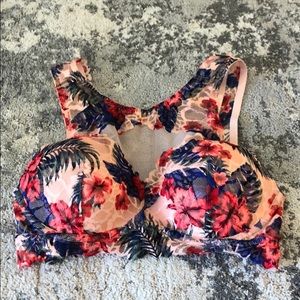 PINK Padded Floral Bralette - Small